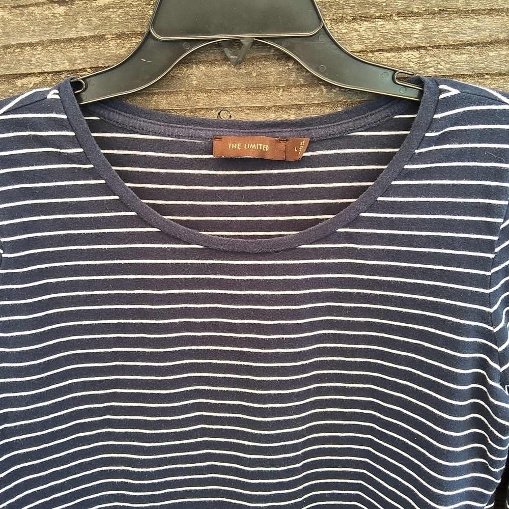 The Limited Navy and White Striped Long Sleeve Tee - Picture 3 of 5